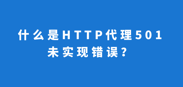 什么是HTTP代理501未实现错误？.png