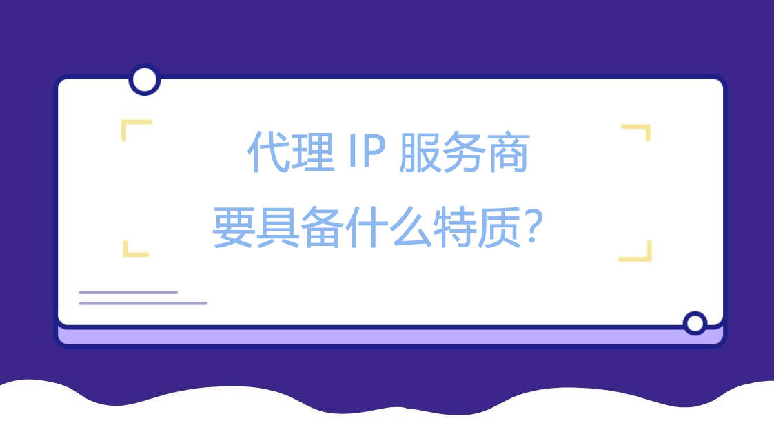 代理IP服务商要具备什么特质？