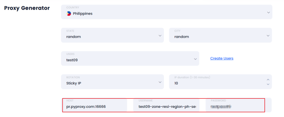 how to get residential proxies by user & pass auth on pyproxy