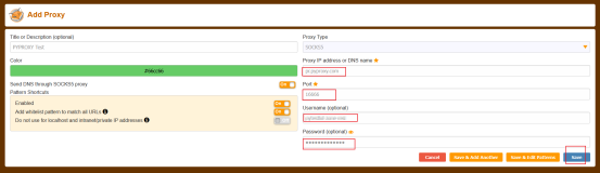 how to configure proxy in foxyproxy