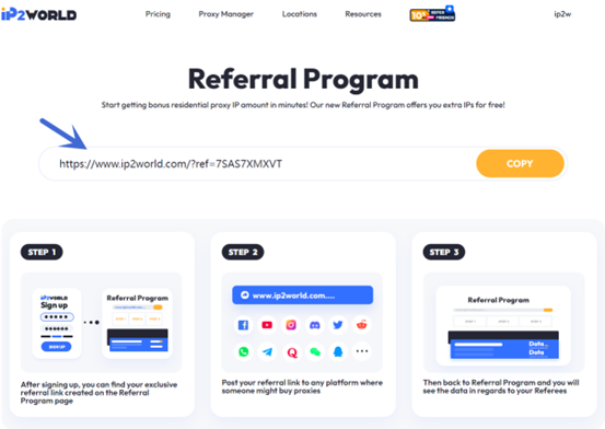 The Referral Program Online, call your friends and get free IP rewards together