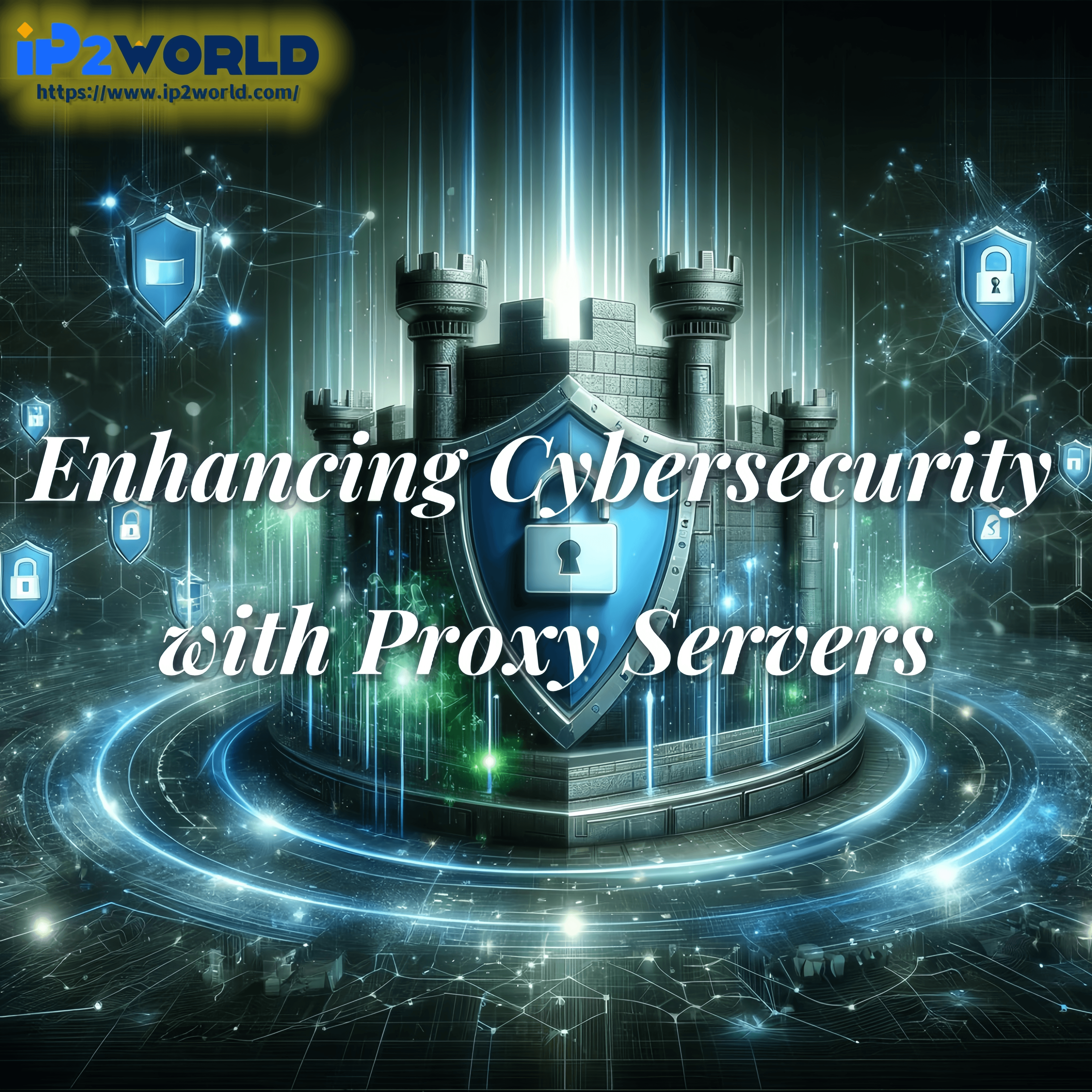 DALL·E 2023-11-22 15.44.43 - A dynamic digital illustration for 'Enhancing Cybersecurity with Proxy'. The image should depict a digital fortress or shield representing cybersecuri_副本_副本_副本.png